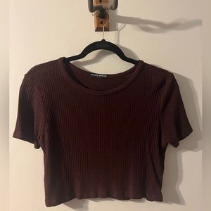 Purple ribbed Brandy Melville crop top